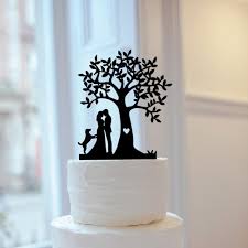 Order yours here via paypal or in my shop kittycatartstudio.com 175 free us ship. Custom Dog Or Cat Wedding Cake Topper Tree Bride And Groom Silhouette Wedding Cake Topper Personalized Mr Mrs Party Decor Cake Decorating Supplies Aliexpress