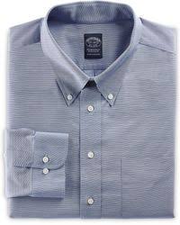 Nwt brooks brothers merino wool crew neck sweater size 2xl brown. Brooks Brothers Cotton Non Iron Big Tall Oxford Sport Shirt In Light Blue Blue For Men Lyst
