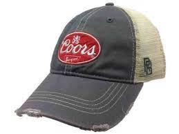 Coors Banquet Brewing Company Retro Brand Vintage Mesh Beer Gray Adjust Hat Cap Retro Brand Casual Hat Coors