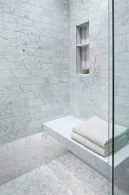 Alibaba.com offers 1,608 marble shower bench products. Chic Walk In Shower Is Clad In Grey Marble Grid Tiles Lined With A Tiled Shower Niche Over A Shower Bench Floating Shower Bench Beautiful Bathrooms