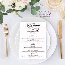 Creating dinner menu cards is something that is expected from any fine dining restaurant. Amazon Com Wedding Menu Card Printed Personalized Table Menu Cards Wedding Table Centerpiece Decorations Dinner Birthday Shower Quinceanera Party Event Set Of 25 Handmade