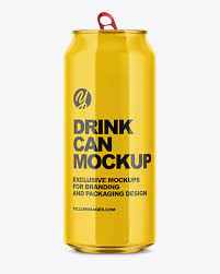 Download 500ml Glossy Aluminium Drink Can Mockup In Can Mockups On Yellow Images Object Mockups