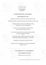 Custom menu designs for laminated menus, drinks menus, wine lists. Menu At L Axel Restaurant Fontainebleau
