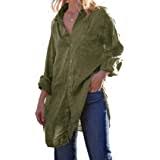We the free summer daydream buttondown dupe. Amazon Com Igenjun Women S Long Sleeve Button Down Tunic Dresses With Pockets Clothing