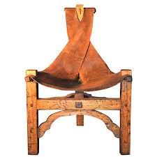 Arts And Crafts 3 Legged Leather Sling Chair At 1stdibs Arts And Crafts Furniture Arts And Crafts Interiors Art And Craft Videos