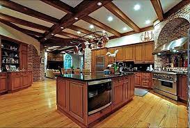 Rayna S Country Music Mansion From Nashville For Sale Nashville Tv Show Kitchen Brick Wall Brick Kitchen