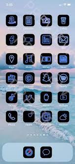 Blue Ios 14 App Icon Pack Neon Aesthetic Ios 14 Icons Iphone Icon Pack Neon 71 Pack App Icons App Icon App Store Icon App
