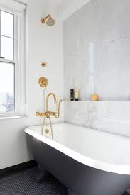 Classic Bathroom With Marble Accent Wall Clawfoot Tub Bathroom Black Clawfoot Tub Clawfoot Tub