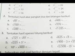 Maybe you would like to learn more about one of these? Latihan 5 Nomor 2b Halaman 91 Akar Kuadrat Youtube
