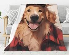 dogthemed cushions and blanketsの画像