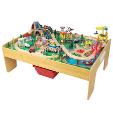 Adventure Town Kids Activity Table Wooden Train Set Wooden Train Set Table Train Set Table