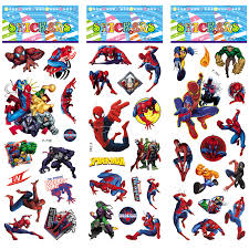 12 Sheets Set Super Hero Spiderman Stickers Toys 3d Puffy Bubble Sticker Scrapbook Spider Man For Kids Boys Gift