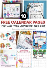 Create your own 2021 month planners these planner templates include federal holidays of the united states, and you can customize the template as per your requirements through our online. 10 Free Printable Calendar Pages For Kids For 2020 2021