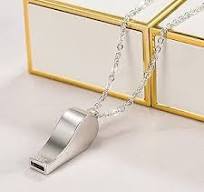 Amazon.com: Dankadi Women Fashion 925 Sterling Silver Whistle Necklace -  Creative Men Crisp Sound Whistle Pendant Choker 18 "20" Rolo Chain link  Fine ...