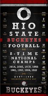 Ohio State Buckeyes 8 Time Champs Osu Eye Chart By