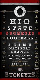 ohio state buckeyes 8 time champs osu eye chart by