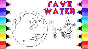 How To Draw Save Water Save Earth Drawing For Kids Save Water Drawing Step By Step Drawing For Kids Save Earth Drawing Save Water