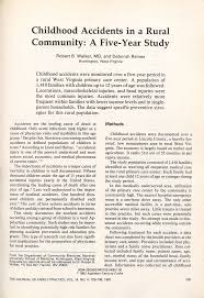 Childhood Accidents in a Rural Community: A Five-Year Study