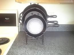 Diy Cast Iron Skillet Counter Display After Looking Everywhere For A Graduated Display Rack For My Cast I Iron Storage Best Cast Iron Skillet Cast Iron Cooking