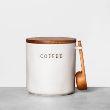 Shop online or in store! Stoneware Coffee Canister With Wood Lid Scoop Hearth Hand With Magnolia Target