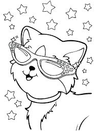 The kittens have stripes on their body and face, which gives them an appearance of a tiger. Lisa Frank Cat Wearing Glasses Coloring Page Free Printable Coloring Pages For Kids