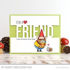 Cut slits at the center of your card. Cas Friendship Card With Gnome Bagatelasdepapel Com English