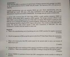 Other than, saf holding has 12 subsidiaries consist of the food industries, advertising company, plantation, hotel and properties. Solved Question 3 Imtiaz Sdn Bhd Isb Is A Producer Of A Chegg Com