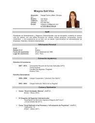 Ejemplo de un curriculum vitae: Curriculum Vitae 18 Anos Ejemplos Lebenslauf Leben Fotos