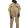 A hazard suit is designed to provide temporary protection from insidious atmospheres or chemicals. 1
