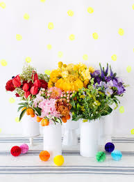 A Rainbow Of Flowers Oh Joy Rainbow Flowers Flower Centerpieces Flowers