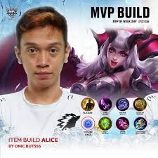 🏅MVP OF WEEK 3 BY AXE 🏅 Ini dia build item, spell, dan juga emblem yang  digunakan oleh ONIC Butsss dengan Alice-nya! Yuk bagi kamu yang mau jadi  #TheCoolGamers menggunakan Alice dan
