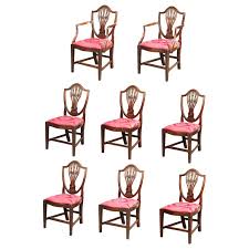 Hepplewhite furniture is known for its graceful, delicate appearance. Set Of 8 George Iii Hepplewhite Dining Chairs At 1stdibs