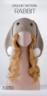 Rabbit Hat Crochet Pattern From The Book Amigurumi Animal Hats Growing Up By Linda Wright 20 Crocheted Animal Hat P Crochet Hats Crochet Animal Hats Crochet