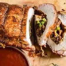 Place pork on a rack in a large shallow roasting pan. Bacon Stuffed Pork Loin Recipe Traeger Grills