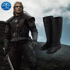 Manluyunxiao Geralt Of Rivia Cosplay High Boots Christmas Halloween  Costumes For Men Black Faux Leather Shoes - Shoes - AliExpress