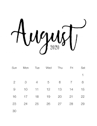 August 2020 Calendar Printable Black And White Free Printable 2020 Minimalist Calendar The Cottage Market Minimalist Calendar Print Calendar Calendar
