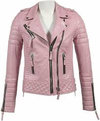 Noora New Ladies Fashion Leather Jacket Baby Pink Real Etsy Leather Jackets Women Real Leather Jacket Stylish Jackets