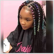 You can recreate this style or choose shorter braids. 103 Adorable Time Saving Braid Hairstyles For Kids All Ages Braids For Black Kids Black Kids Hairstyles Hair Styles