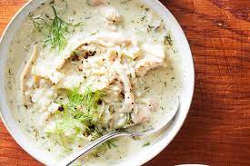 Slow Cooker Creamy Chicken Soup With Lemon Rice And Dill Recipe Nyt Cooking