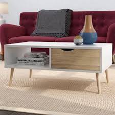 Industrial round side table rustic round coffee table vintage metal tv stand uk. Turn On The Brights Dowler Coffee Table Color White Mid Century Modern Coffee Table Coffee Table Coffee Table With Drawers