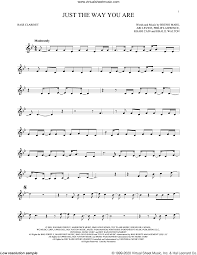 Bruno Mars Just The Way You Are Piano Notes Mars Just The Way You Are Sheet Music For Bass Clarinet Solo Clarinetto Basso In 2020 Clarinet Sheet Music Bass Clarinet Sheet Music Clarinet