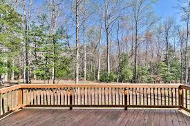 Private Wooded View From 20x12 Deck Transitional House Custom Built Ins Deck