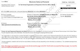 Irs.com is a privately owned website that is not affiliated with any government agencies. Form 990 N 2018 2019 German School Of Madison