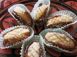 Dates Stuffed With Almond Paste Flavored With Orange Flower Water Recipe Moroccan Desserts Almond Recipes Tasty Baking