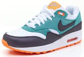 Nike Womens Air Max 1 Essential White Green Orange 599820 103 150 Air Max Sneakers Nike Air Max Air Max Women