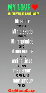Saying love in african languages. Love In Different Langues
