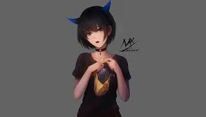 Get inspired by our community of talented artists. Hd Wallpaper Anime Original Black Hair Blue Eyes Chips Girl Horns Wallpaper Flare