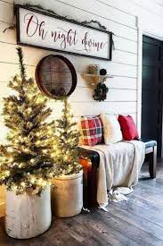 97 Farmhouse Christmas Decor Ideas For Your Home Chaylor Mads Country Christmas Decorations Christmas Entryway Front Porch Christmas Decor