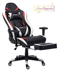 morfan executive swivel gaming chair leather racing style high back office chair with lumbar massager support and retractable f gaming chair office chair chair
