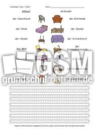 Daz Arbeitsblatt Haus Mobel Daz Haus Wohnung Daz Nach Themen Deutsch Daz Deutsch Als Zweitsprache Grundschulmaterial De